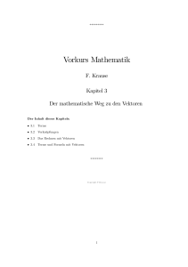 Vorkurs Mathematik