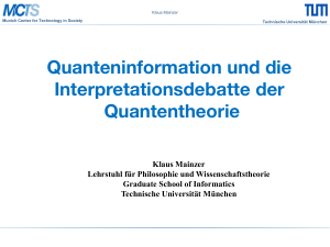 Quanteninformation und die Interpretationsdebatte der Quantentheorie