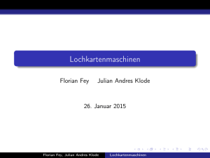 Lochkartenmaschinen - Fachbereich Mathematik und Informatik