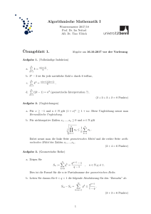 Algorithmische Mathematik I ¨Ubungsblatt 1.