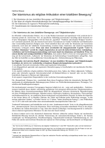 Der Islamismus als religiöse Artikulation einer - Atheisten-Info