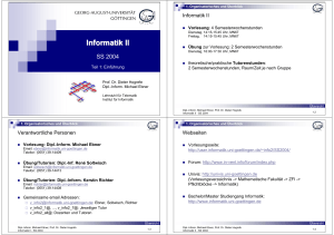 Informatik II - Institute of Computer Science, Göttingen