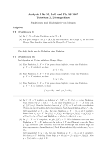 Analysis I für M, LaG und Ph, SS 2007 Tutorium 2, Lösungsskizze
