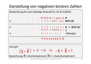 Darstellung von negativen binären Zahlen
