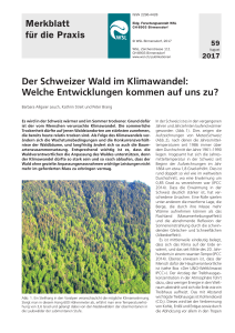 Merkblatt für die Praxis Der Schweizer Wald im Klimawandel