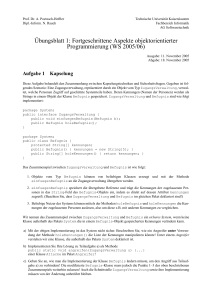 Fortgeschrittene Aspekte objektorientierter Programmierung