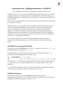 Zufallsexperimente ohne Zurücklegen mit DERIVE