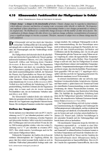 4.10 Klimawandel: Funktionalität der Fließgewässer in Gefahr