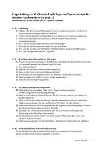 Fragenkatalog zur VL Klinische Psychologie und Psychotherapie für