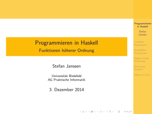 Programmieren in Haskell - Funktionen höherer Ordnung