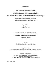 Insulin im Nabelschnurblut bei diabetischer Schwangerschaft – ein