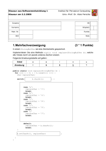 1.Mehrfachverzweigung (3 * 1 Punkte)