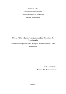 Native Präfixverben als Lerngegenstand im Deutschen als