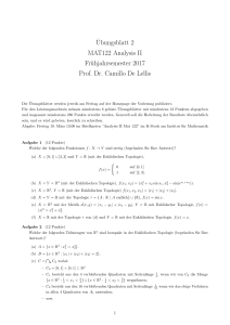 Ubungsblatt 2 MAT122 Analysis II