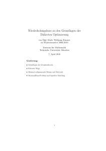 Wiederholungskurs zu den Grundlagen der Diskreten Optimierung