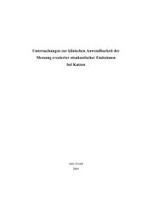 Untersuchungen zur klinischen Anwendbarkeit der Messung