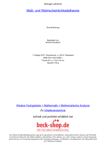 Maß- und Wahrscheinlichkeitstheorie - ReadingSample - Beck-Shop