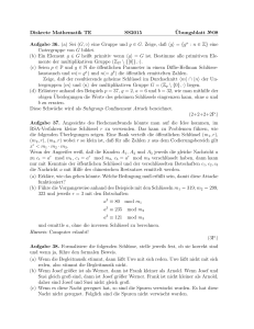 Diskrete Mathematik TE SS2015 ¨Ubungsblatt №08 Aufgabe 36. (a