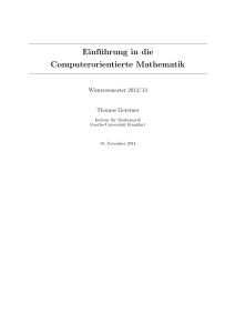 Einführung in die Computerorientierte Mathematik - Goethe