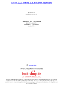 Access 2000 und MS SQL Server im Teamwork - Toc - Beck-Shop