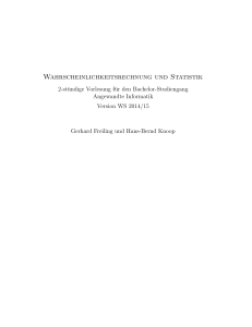Wahrscheinlichkeitsrechnung und Statistik