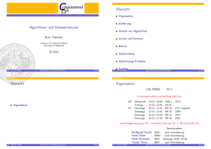 Cmputational Algorithmen und Datenstrukturen Übersicht Übersicht