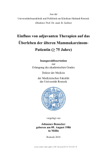 Einfluss von adjuvanten Therapien auf das Überleben der