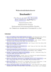 Skript zur Vorlesung Stochastik I – Wahrscheinlichkeitstheorie