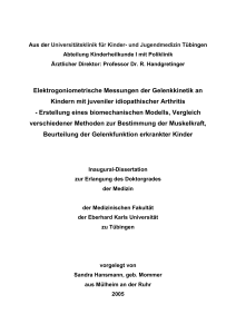 Elektrogoniometrische Messungen der Gelenkkinetik an Kindern mit