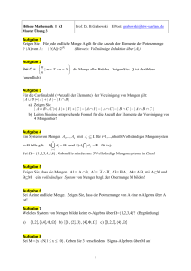 Übungsblatt 3 (Strukturen in Mengen)