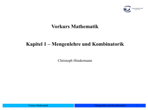 Vorkurs Mathematik Kapitel 1 – Mengenlehre und