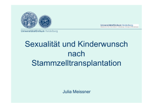 Sexualität und Kinderwunsch nach Stammzelltransplantation