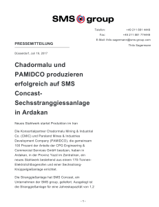 Chadormalu und PAMIDCO produzieren erfolgreich