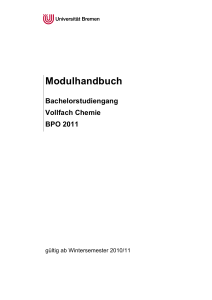 Modulhandbuch Bachelor Chemie Vollfach BPO 2011