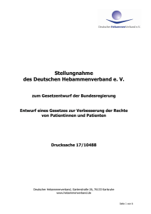Stellungnahme des Deutschen Hebammenverband e. V.