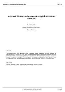 Improved Clusterperformance through Parastation Software