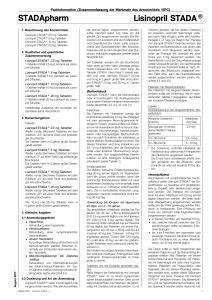 Lisinopril STADA - SRZ - Fachinformationsdienst