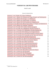 VERTIEFUNG GRUPPENTHEORIE