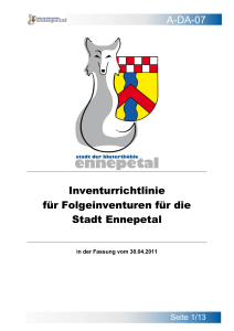 A-DA-07 Inventurrichtlinie für Folgeinventuren für die Stadt Ennepetal