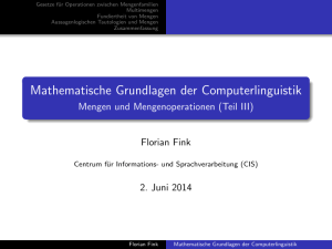 Mengen und Mengenoperationen (Teil III)