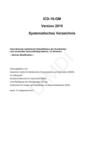 ICD-10-GM Version 2015 Systematisches Verzeichnis