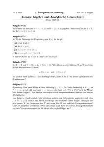 Lineare Algebra und Analytische Geometrie I
