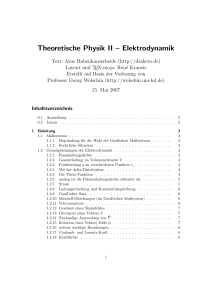 Theoretische Physik II – Elektrodynamik
