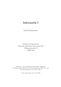 Informatik I - Institut für Informatik - Christian-Albrechts