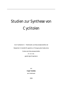 Studien zur Synthese von Cyclitolen