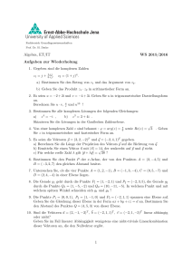 Algebra, ET/IT WS 2015/2016 Aufgaben zur