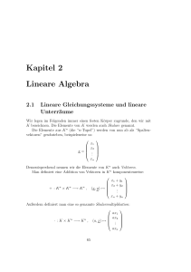 Kapitel 2 Lineare Algebra