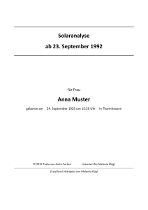 Solaranalyse ab 23. September 1992 Anna Muster