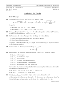 Analysis 1 für Physik - Höhere Mathematik an der TUM
