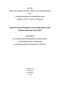 Entwicklung des Restgehörs nach Implantation eines Cochlea